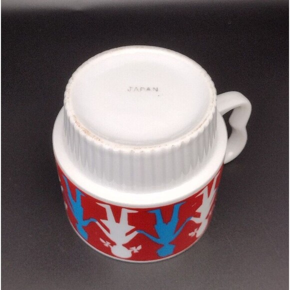 VTG MCM Stacking Coffee Cup Mug Paper Doll Boy Girl B Handle Japan Rare - Picture 4 of 6